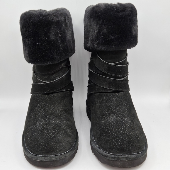 Lamo faux fur lined leather boots size 9 - Picture 4 of 15
